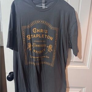 Next Level Apparel Gray and Gold Graphic Tee